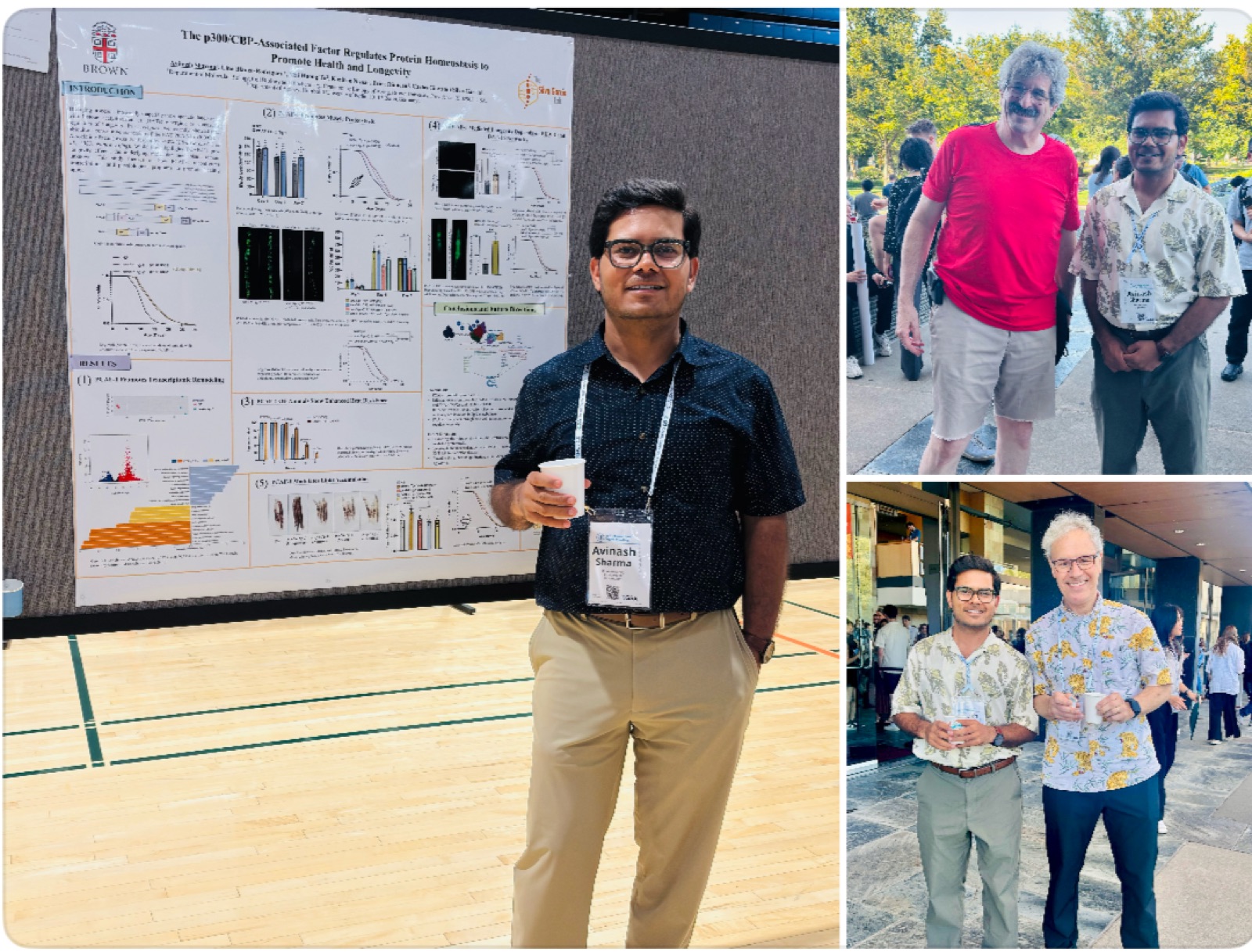 Avinash presenting at the 25th International Worm Meeting and meeting Nobel laureates Victor Ambros and Gary Ruvkun
